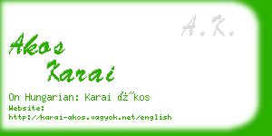 akos karai business card